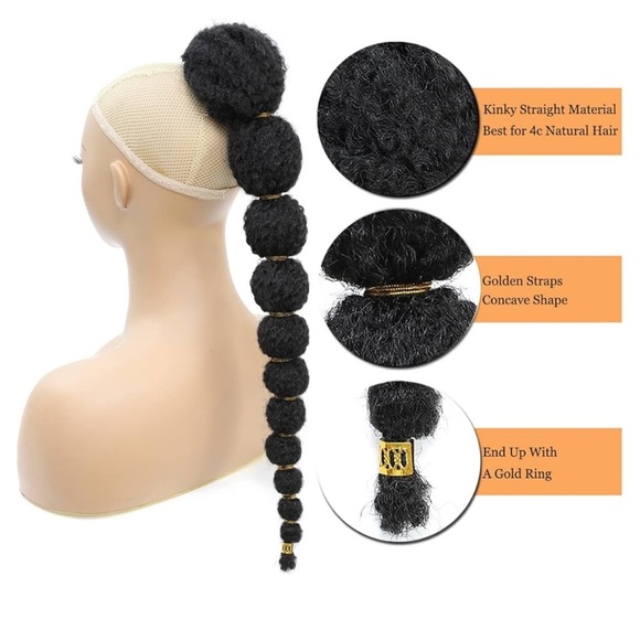 Matriarchs Kinky Afro Bubble Ponytail Extension Long Drawstring Ponytail - Picture 3 of 6